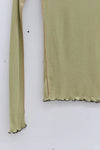 BASERANGE Ribbed Long Sleeve Top T-shirt TTVL Collection France BAS-TTVL-RB-AU23-HUILV Gray Green